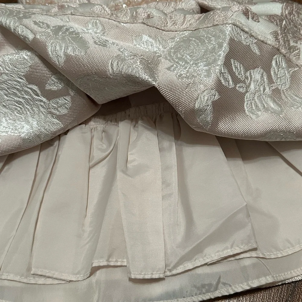 Bonnie Jean Light Pink Floral Jacquard Dress